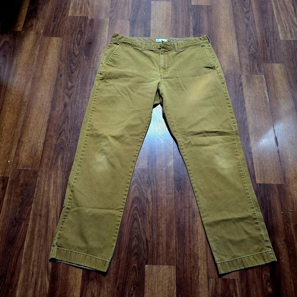 Vintage 1980s -1990's J Crew Men's Chinos 34 x 30 Light Khaki Cream Brown Pants